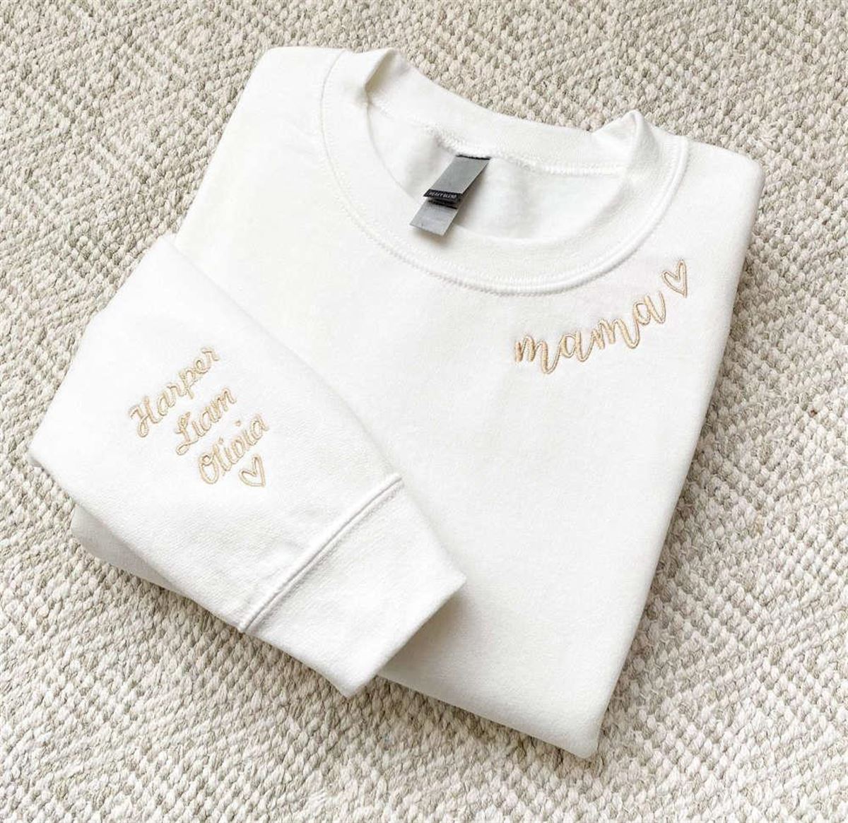 Mama Crewneck Embroidered With Kids Names