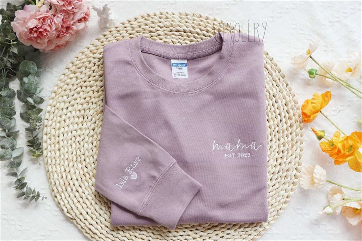 Mama Embroidered Sweatshirt Personalized Best Gift