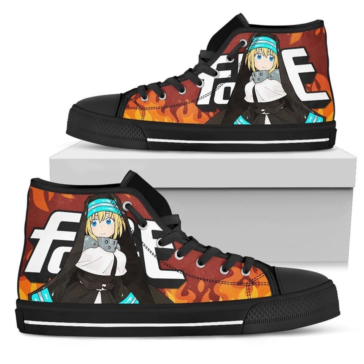 Anime High Top Sneakers Iris Fire Force Custom Idea