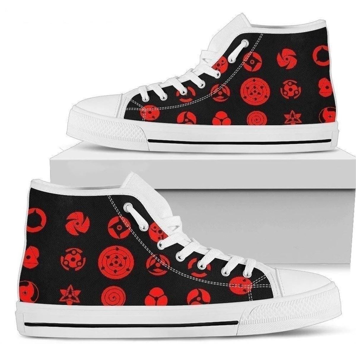 Anime High Top Sneakers Nrt Eye Sharingan Symbols