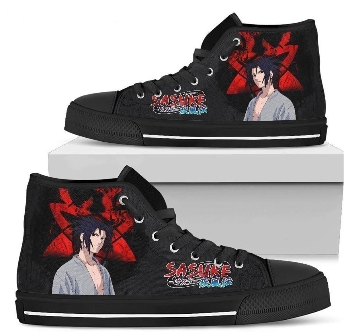 Anime-themed Sasuke High Top Shoes