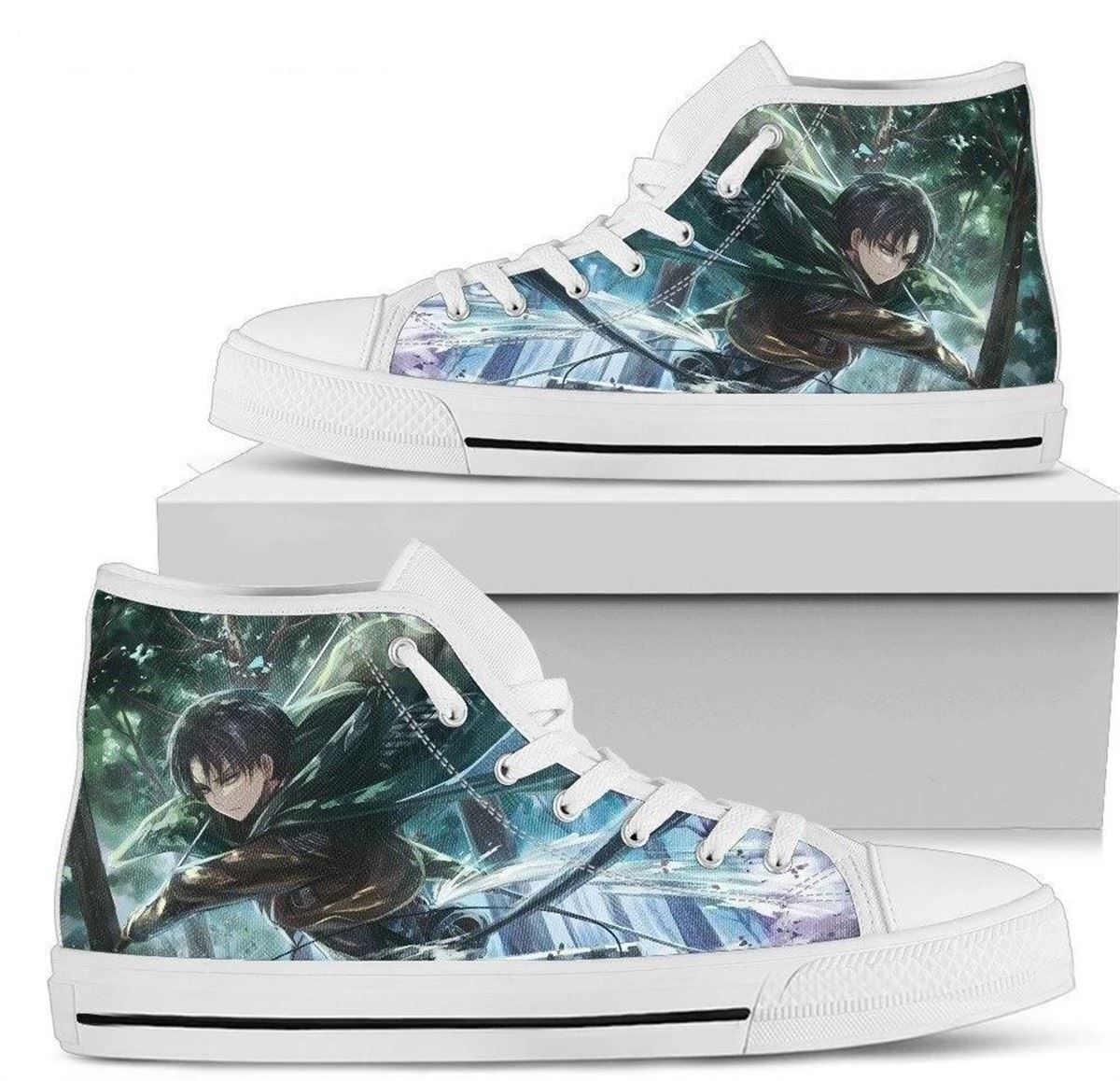 Attack On Titan Levi Ackermen High Top Shoes