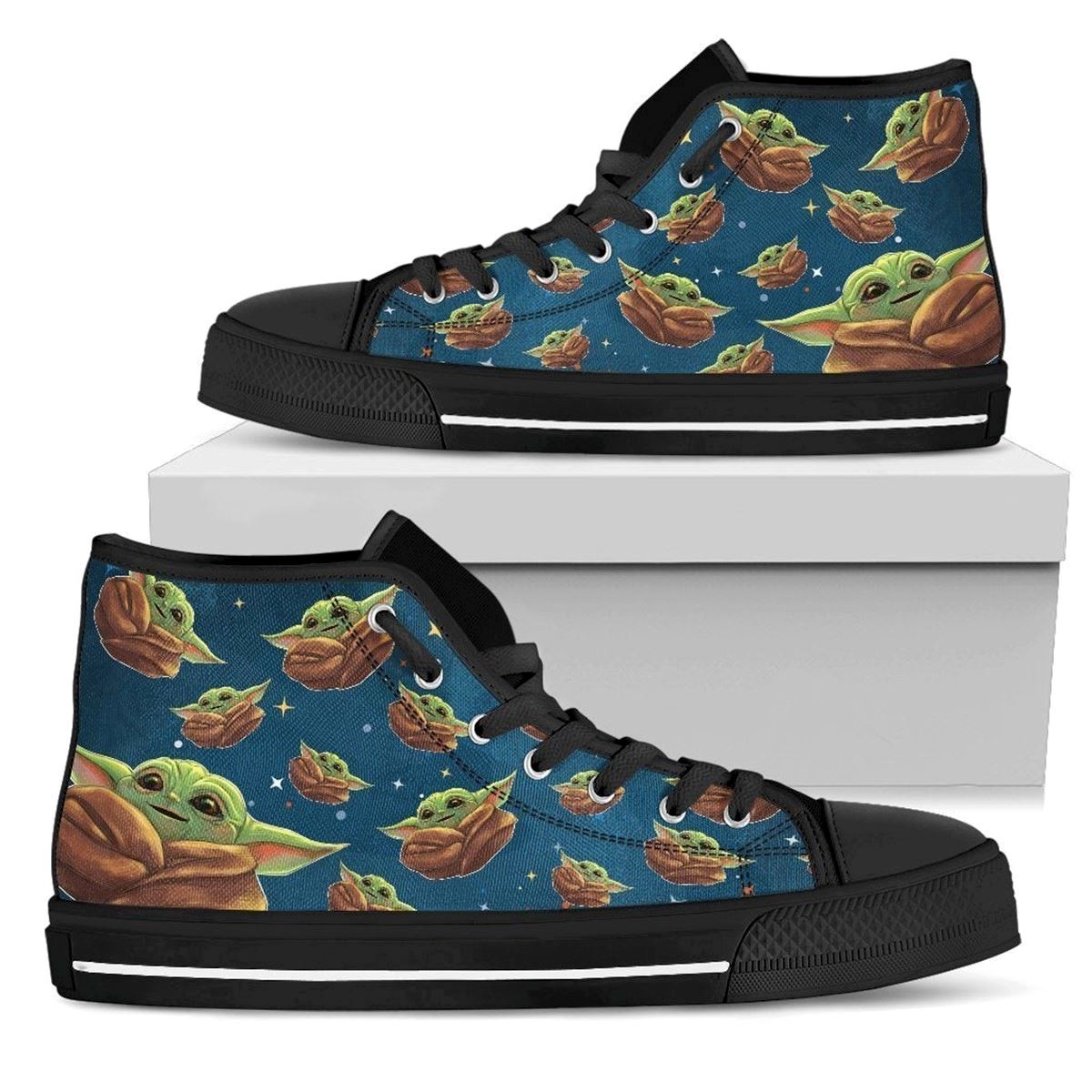 Baby Yoda High Top Custom Sneakers