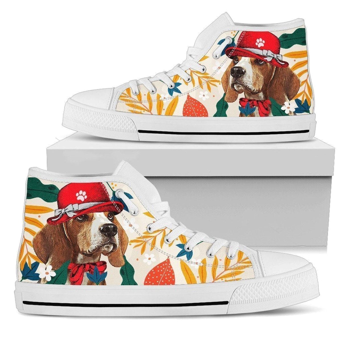 Beagle Dog High Top Sneakers For Women