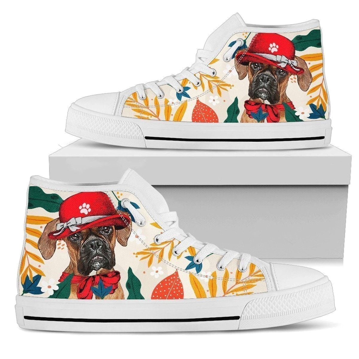 Boxer Dog Women’s High Top Sneakers