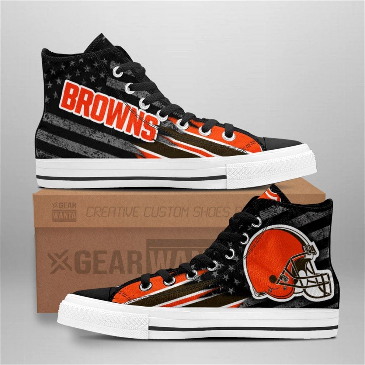 Browns High Top American Flag Custom Sneakers