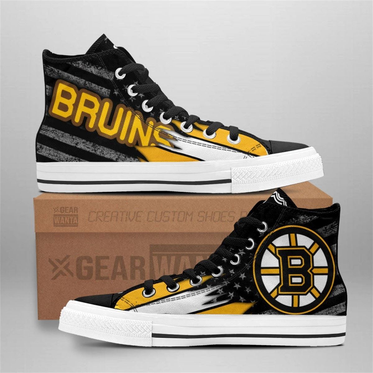 Bruins High Top American Flag Custom Sneakers