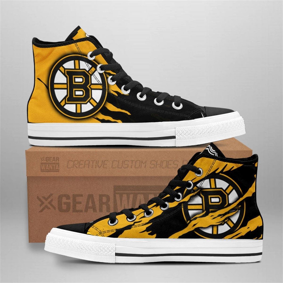 Bruins High Top Sneakers Custom Fan Apparel