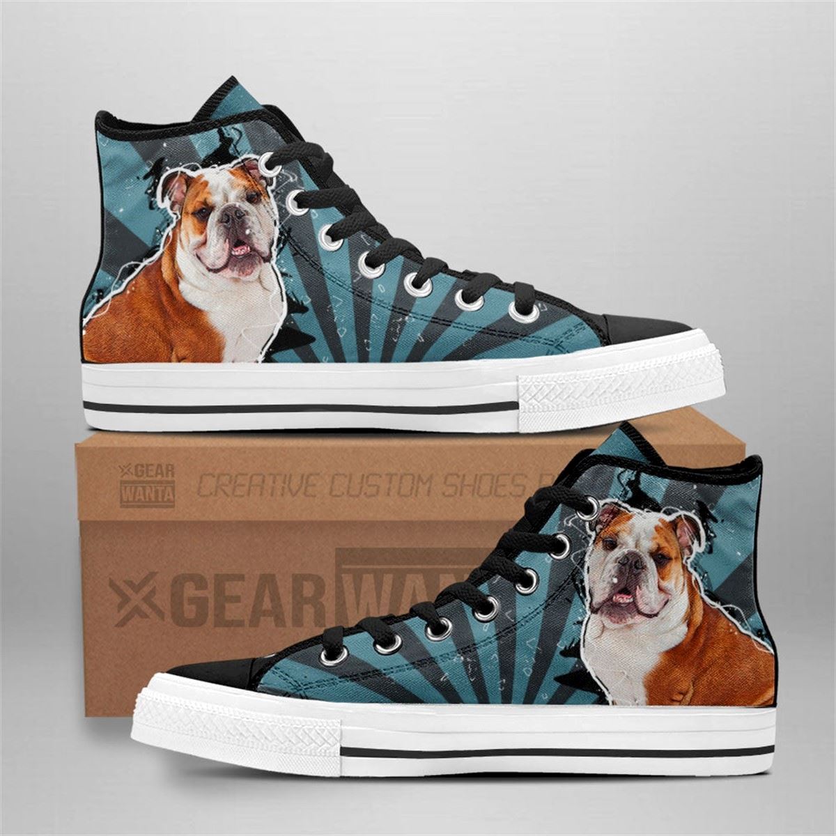 Bulldog Custom High Top Shoes