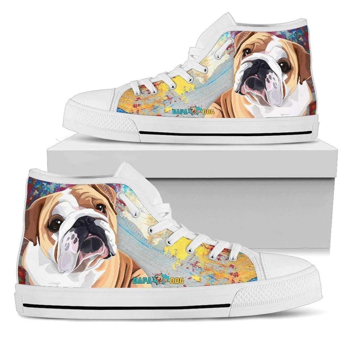 Bulldog High Top Shoes Funny For Bulldog Lover