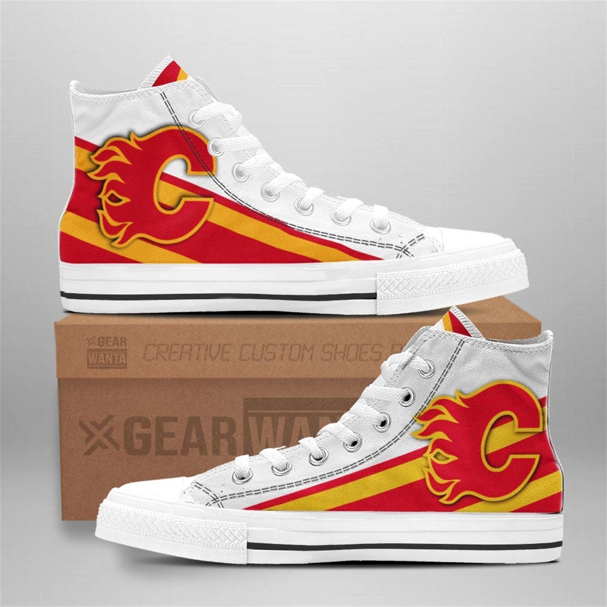 Calgary Flames Custom High Top Sneakers