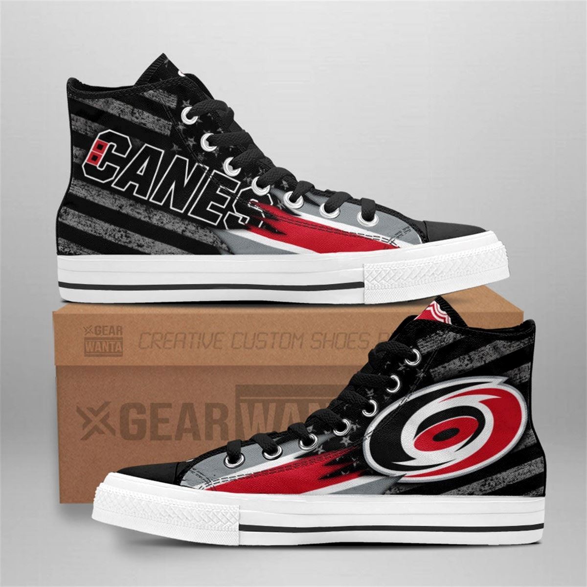 Carolina Hurricanes High Top American Flag Sneakers