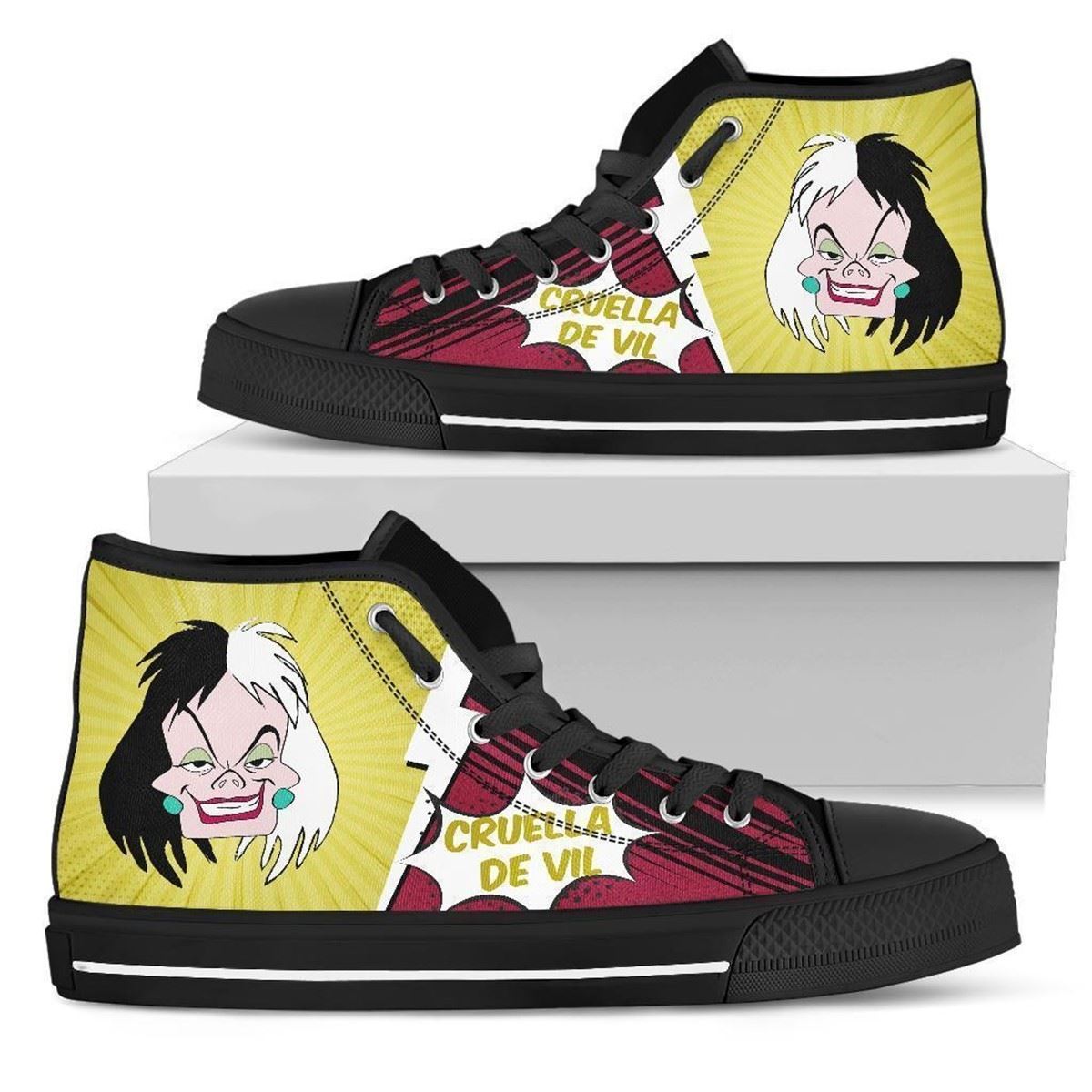 Cruella De Vil Villains High Top Sneakers