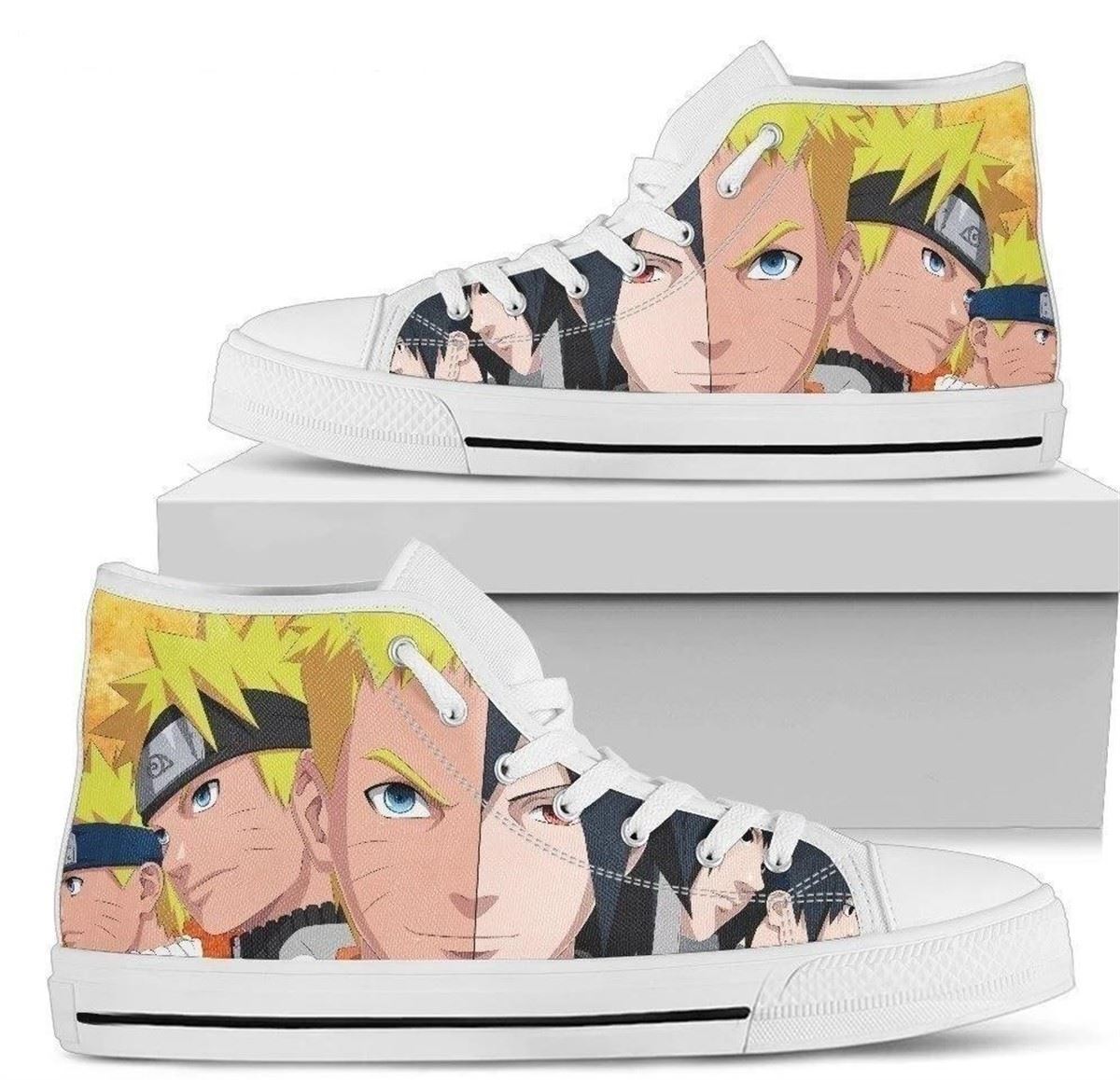 Custom Half Nrt Half Sasuke High Top Shoes