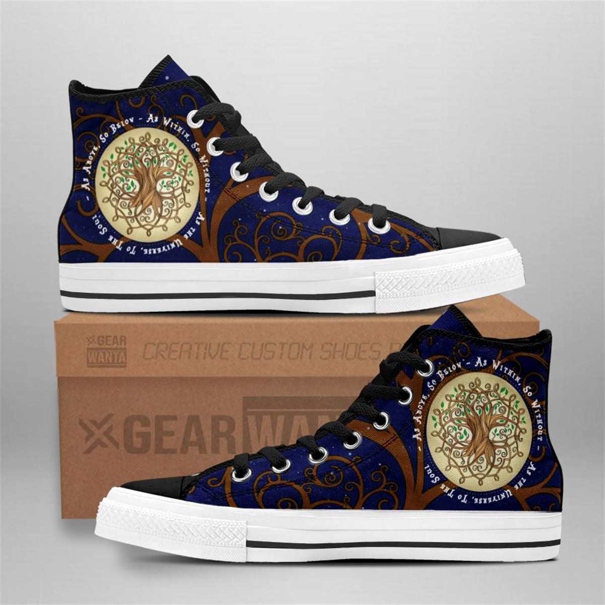 Custom High-top Sneakers – Tree Of Life