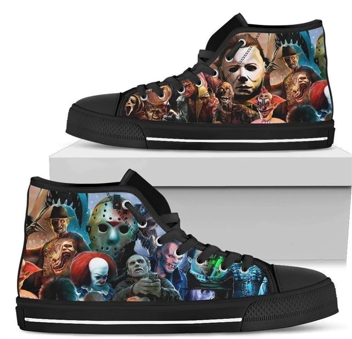 Custom Horror Sneakers High Top Shoes For Horror Movie Fans