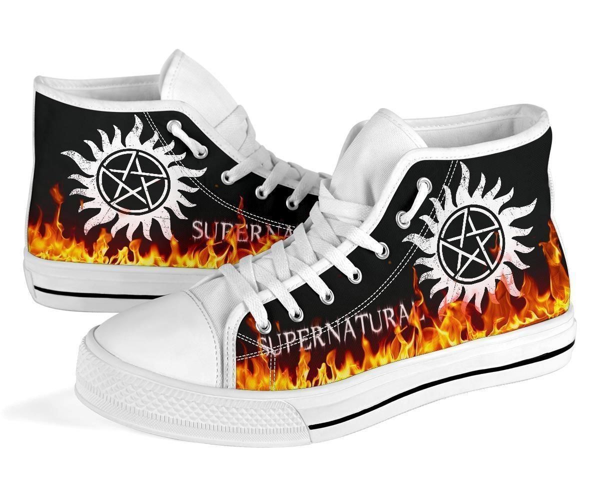 Customizable Fire High Top Sneakers