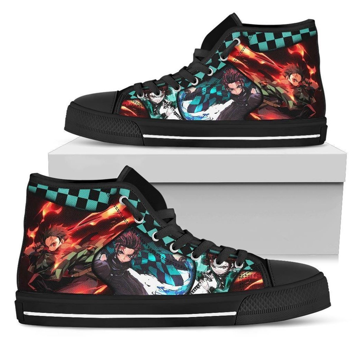 Demon Slayer Custom Anime Tanjiro High-top Sneakers