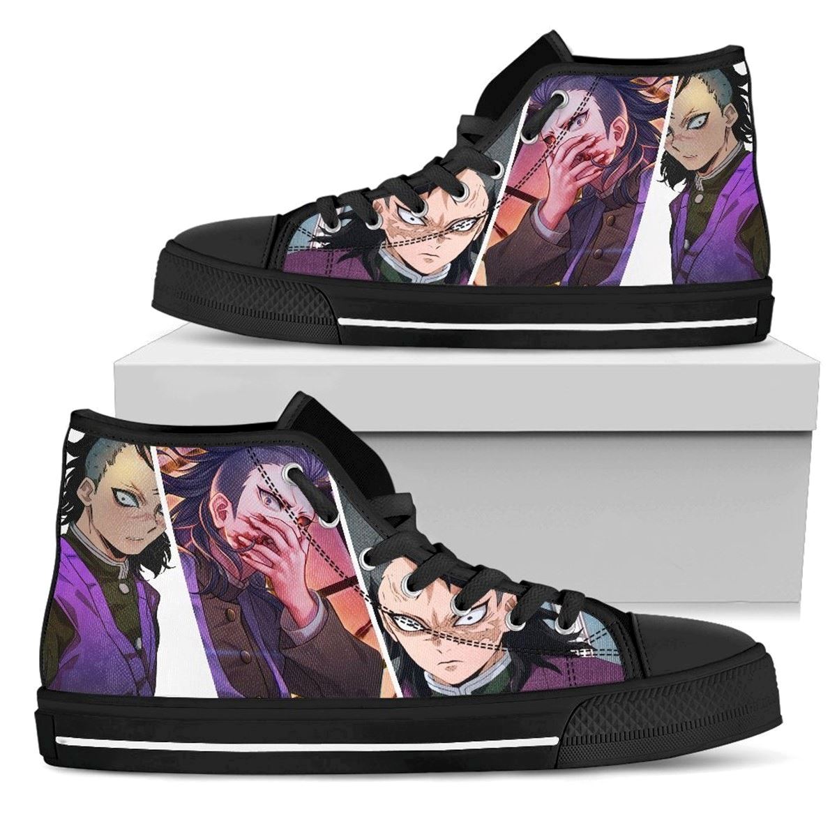 Demon Slayer Genya Sneakers High Top Anime Footwear