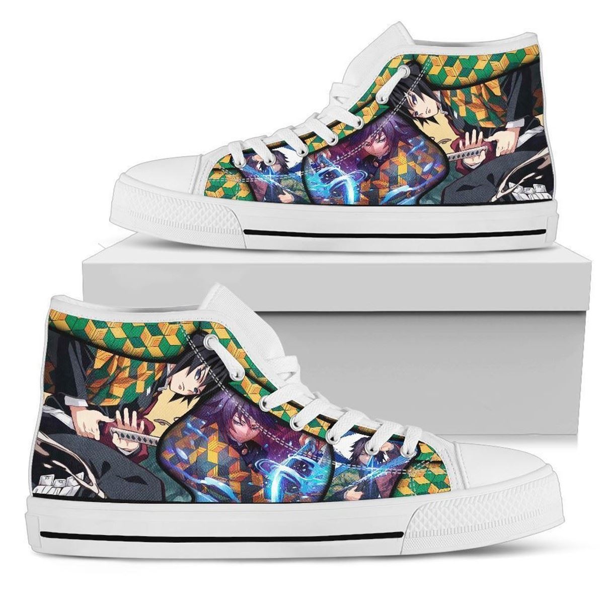 Demon Slayer Giyuu High Top Anime Sneakers