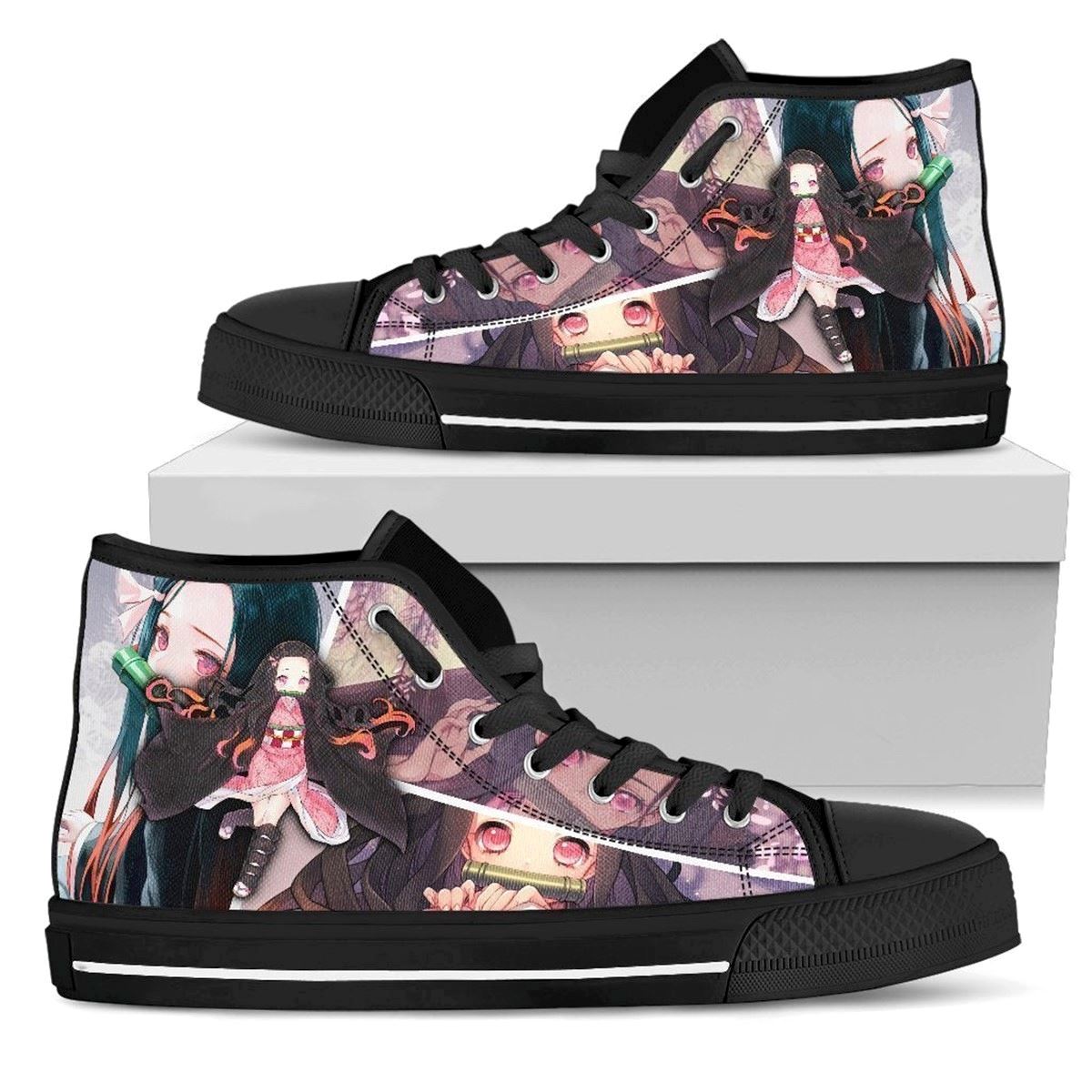 Demon Slayer Nezuko Anime High Top Sneakers Mn19