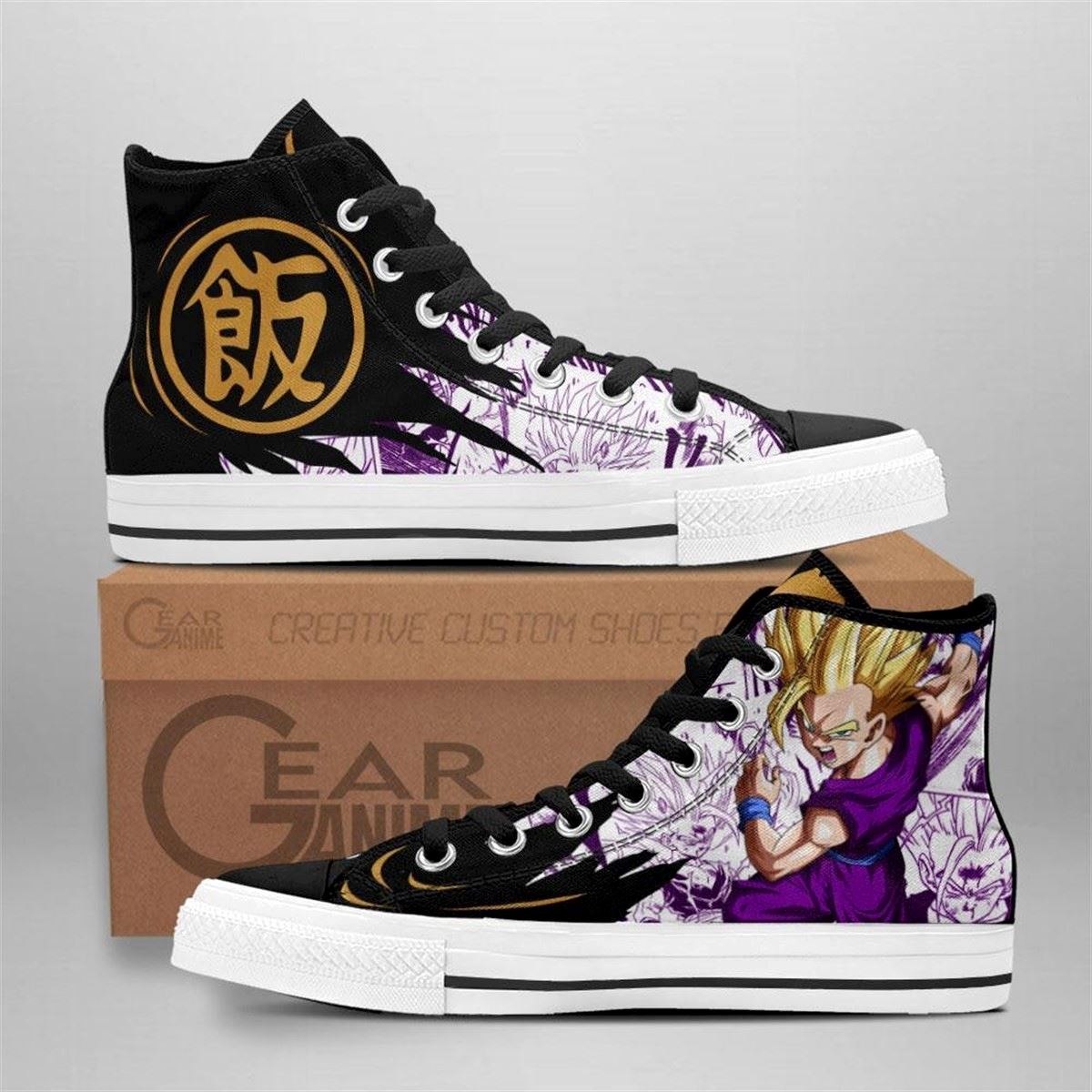 Dragon Ball Gohan Saiyan Custom High Top Anime Sneakers