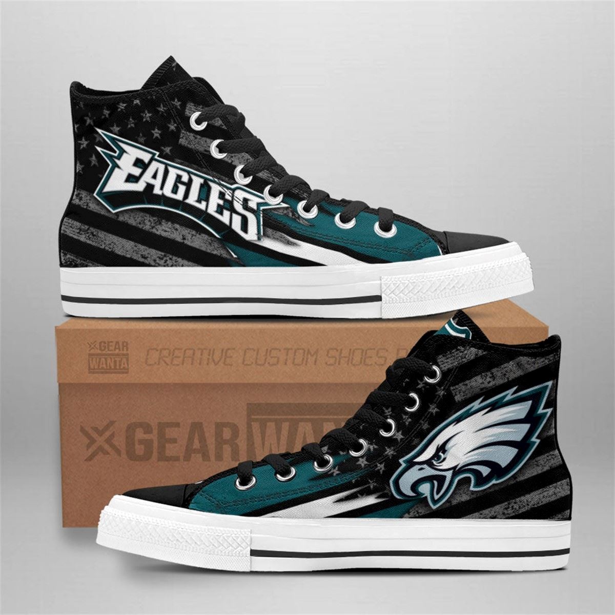 Eagles High Top Custom American Flag Sneakers