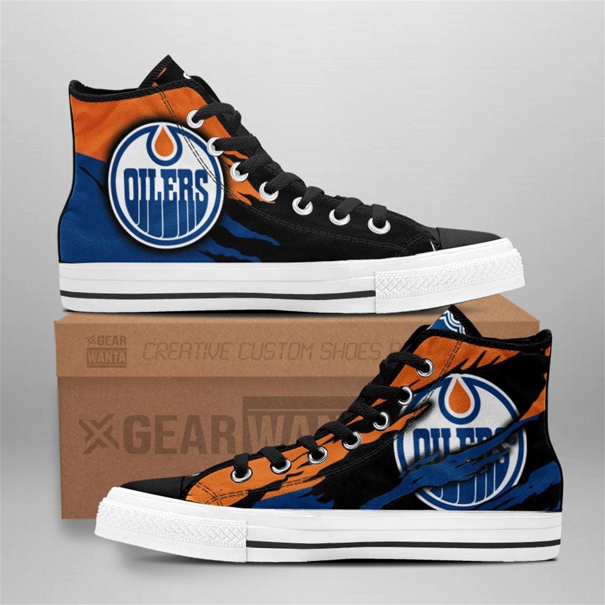 Edmonton Oilers High Top Custom Fan Shoes