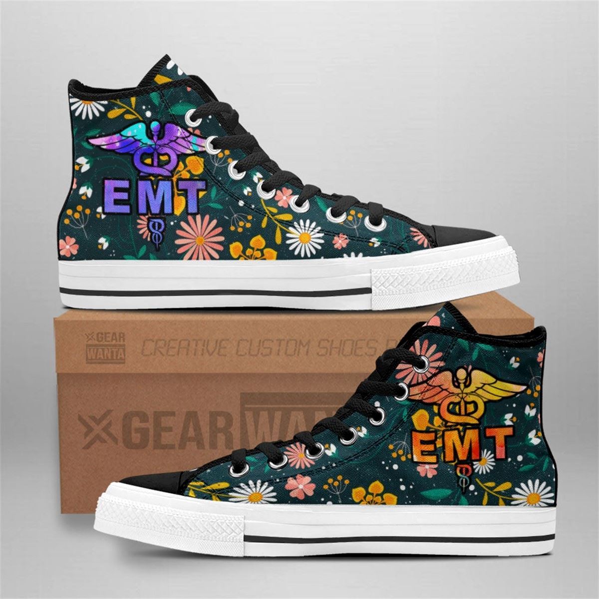 Emt Nurse Custom High Top Shoes