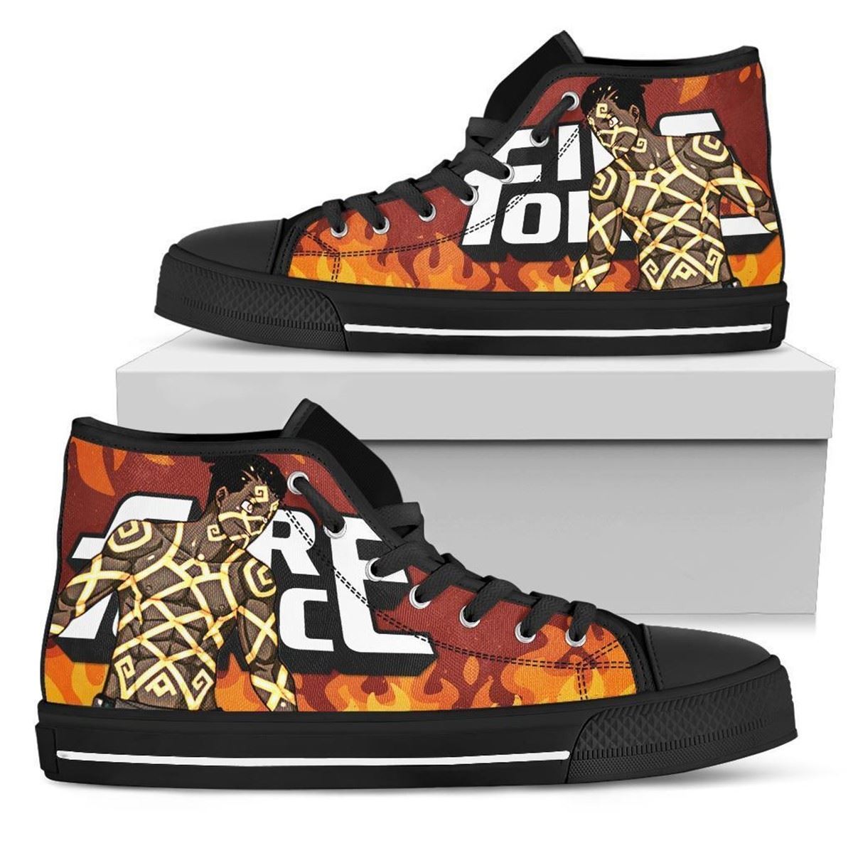 Fire Force Anime High Top Sneakers Ogun Montgomery