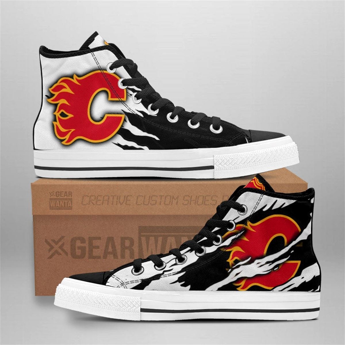 Flames High Top Shoes Custom Calgary Flames Fan Gear