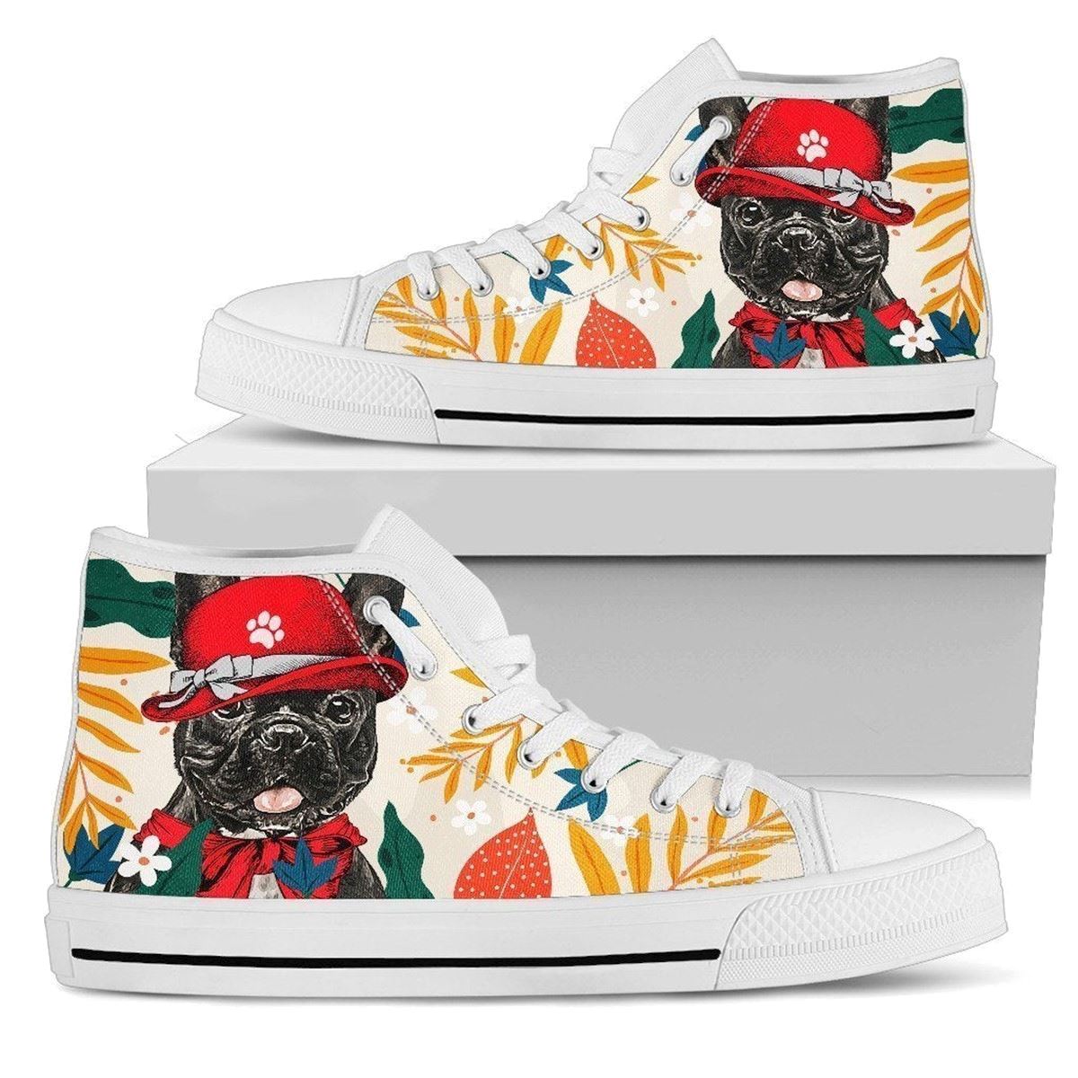 French Bulldog Women’s High Top Sneakers