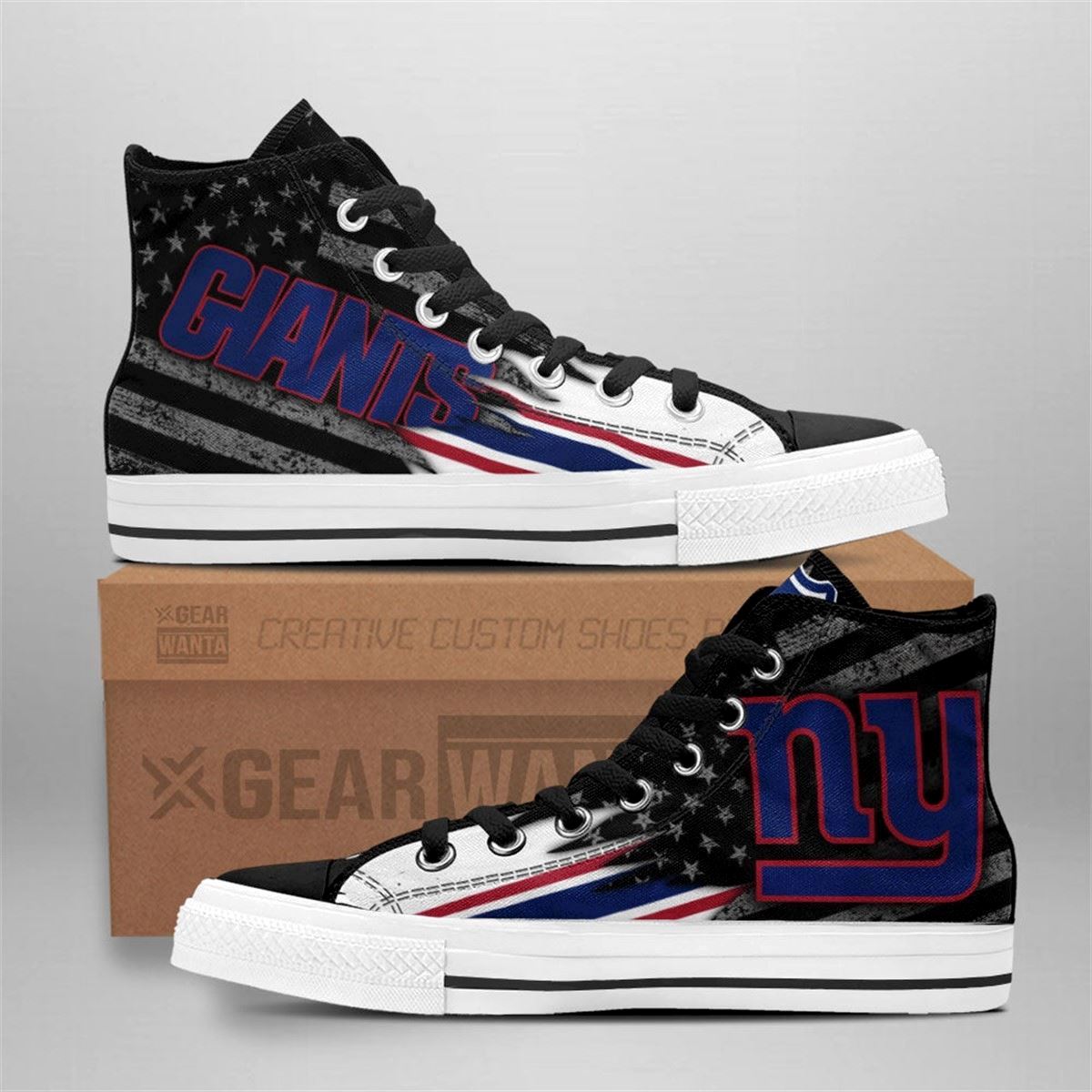 Giants Custom American Flag High Top Sneakers