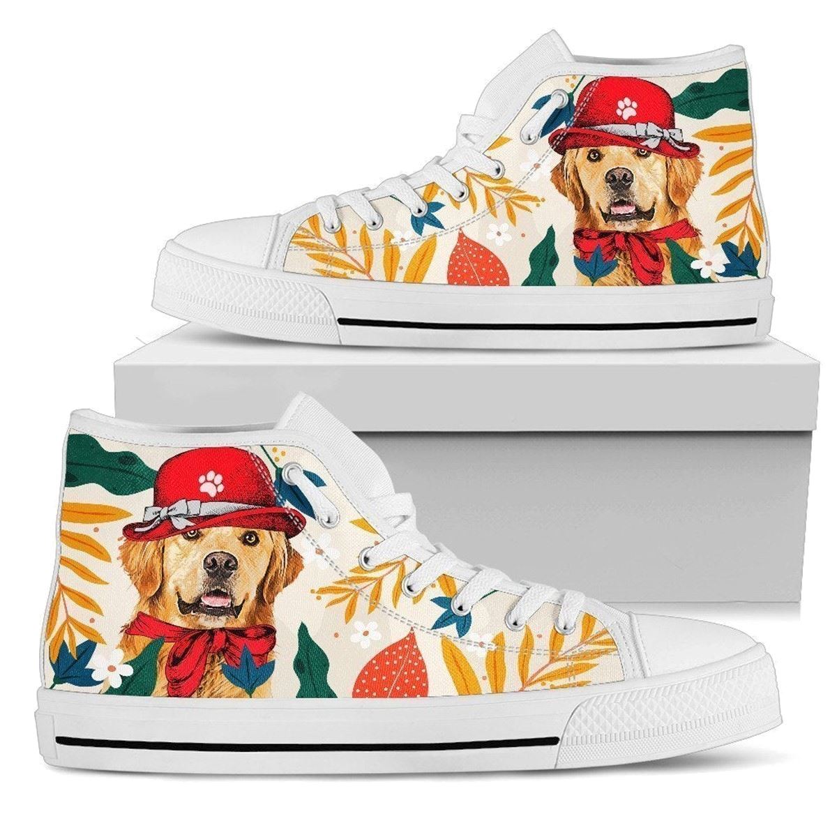 Golden Retriever Sneakers High-top Women’s Shoes With Fun Design