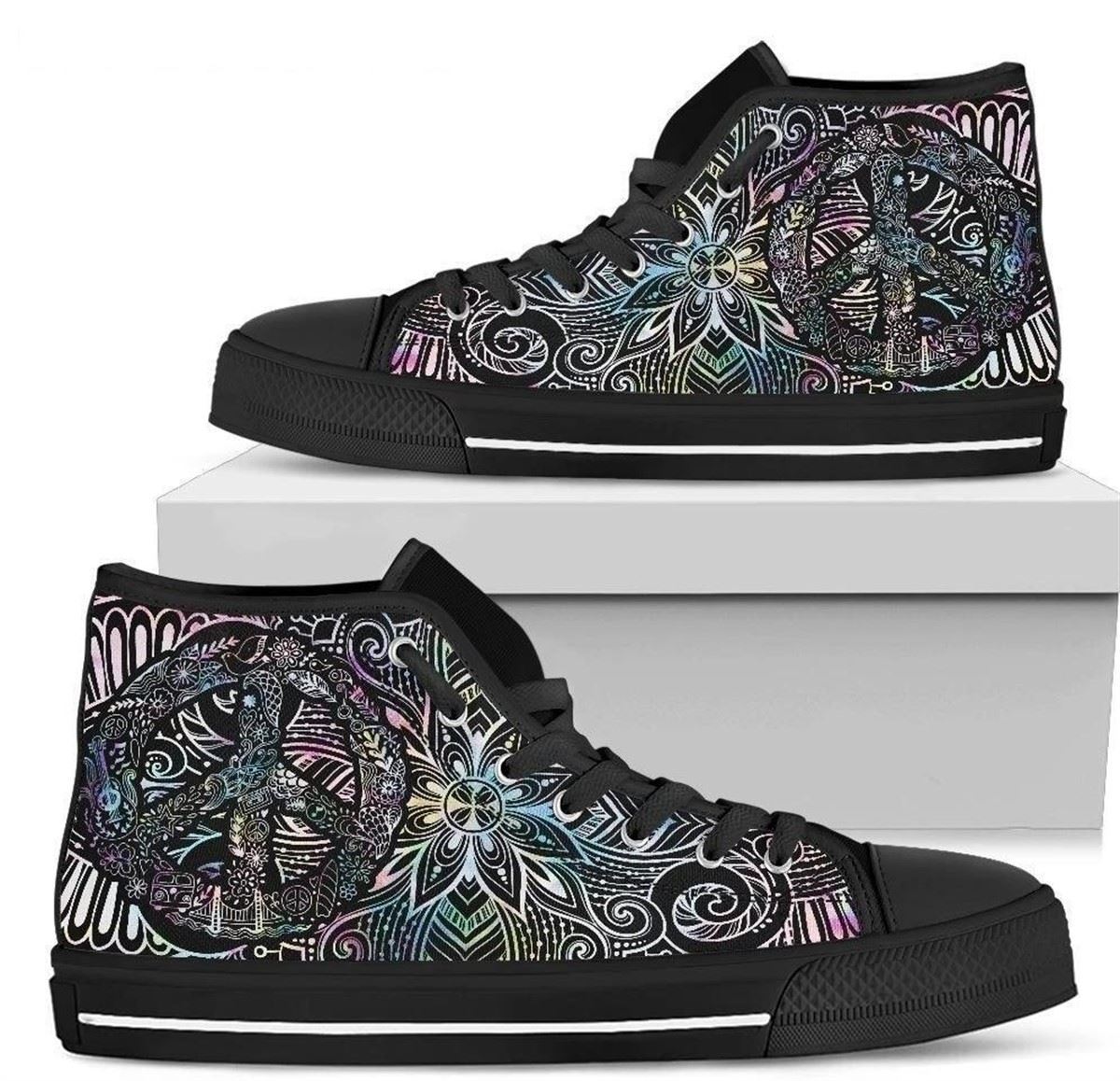 Hippie Style Peace Sign Women’s High Top Sneaker