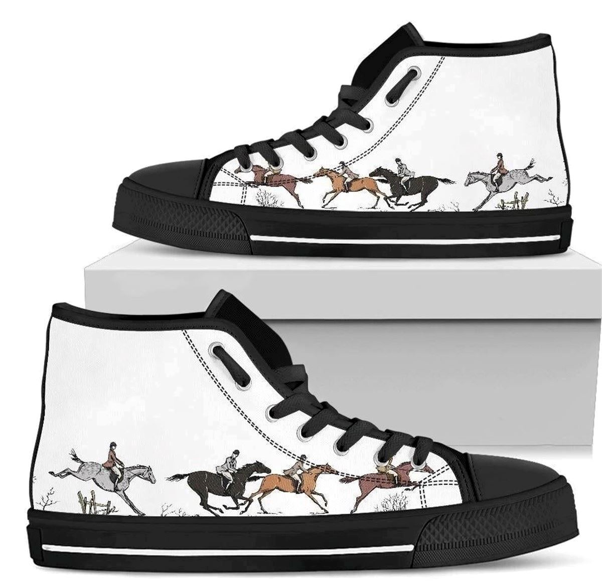 Horse Riding Lover Women’s High Top Shoes