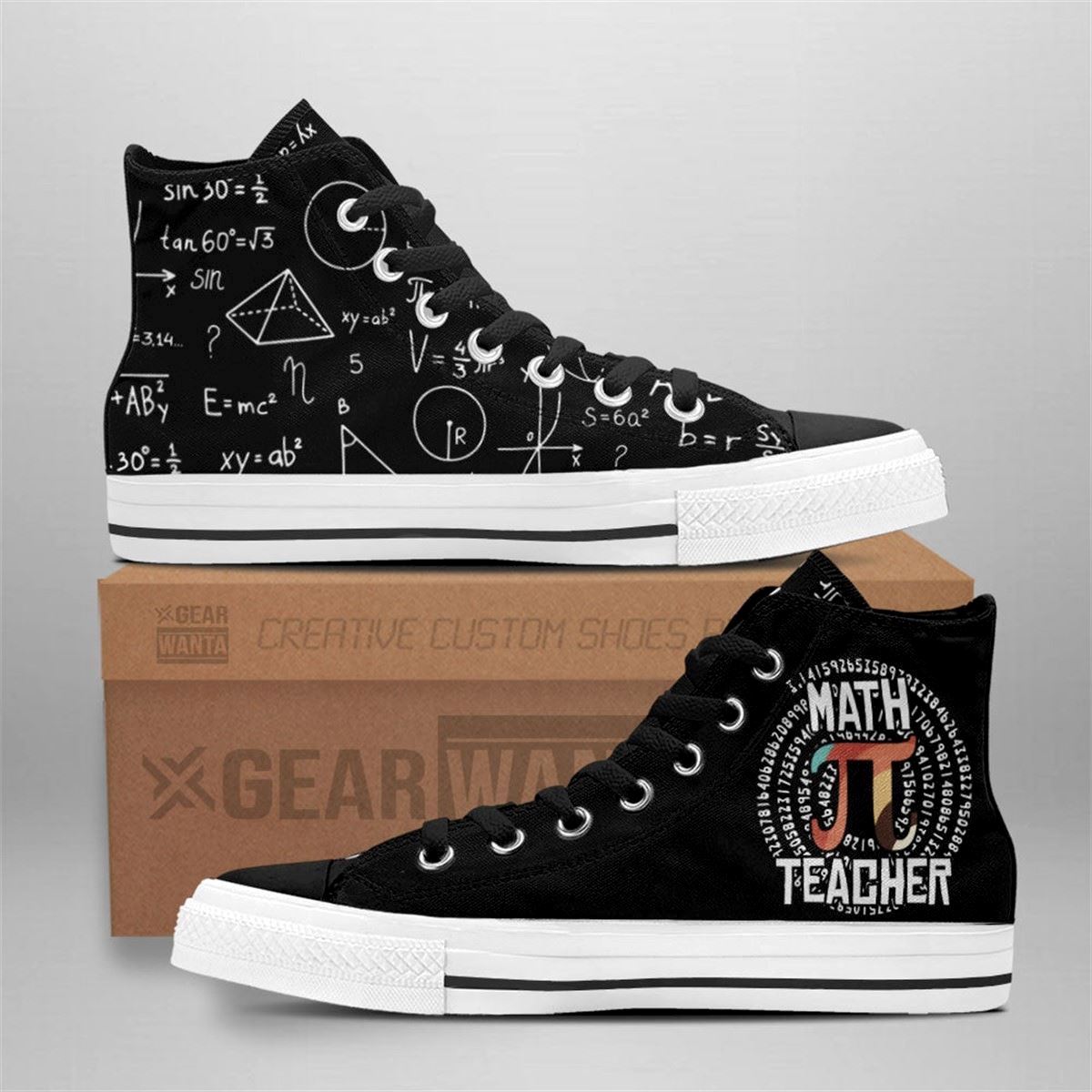 Math Teacher High Top Custom Shoes