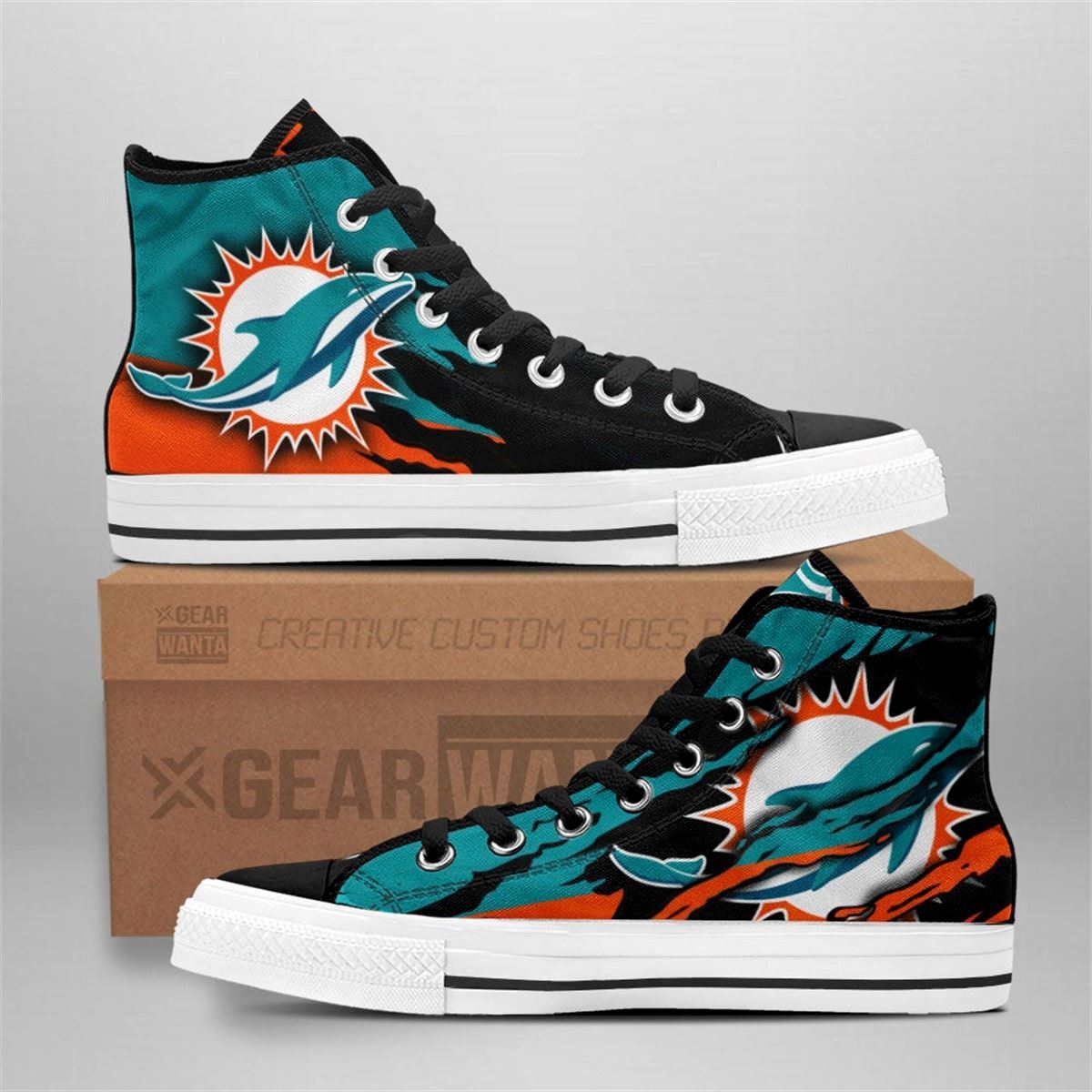 Miami Dolphins High Top Custom Sneakers