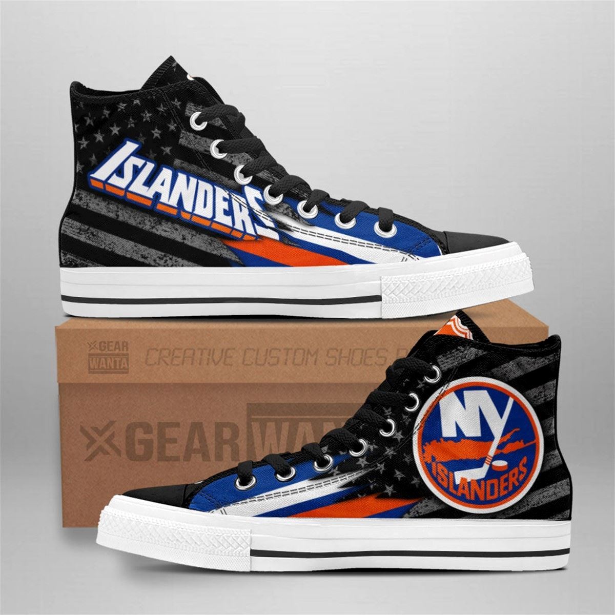 Ny Islanders High Top Sneakers Custom American Flag