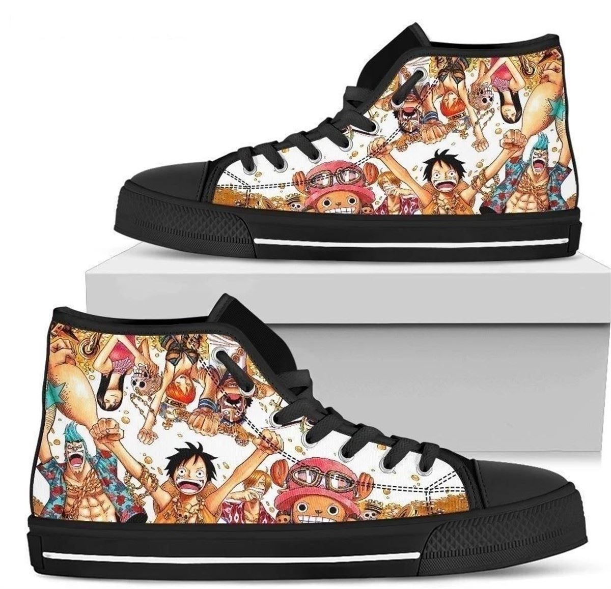 One Piece Anime High Top Sneakers For Men