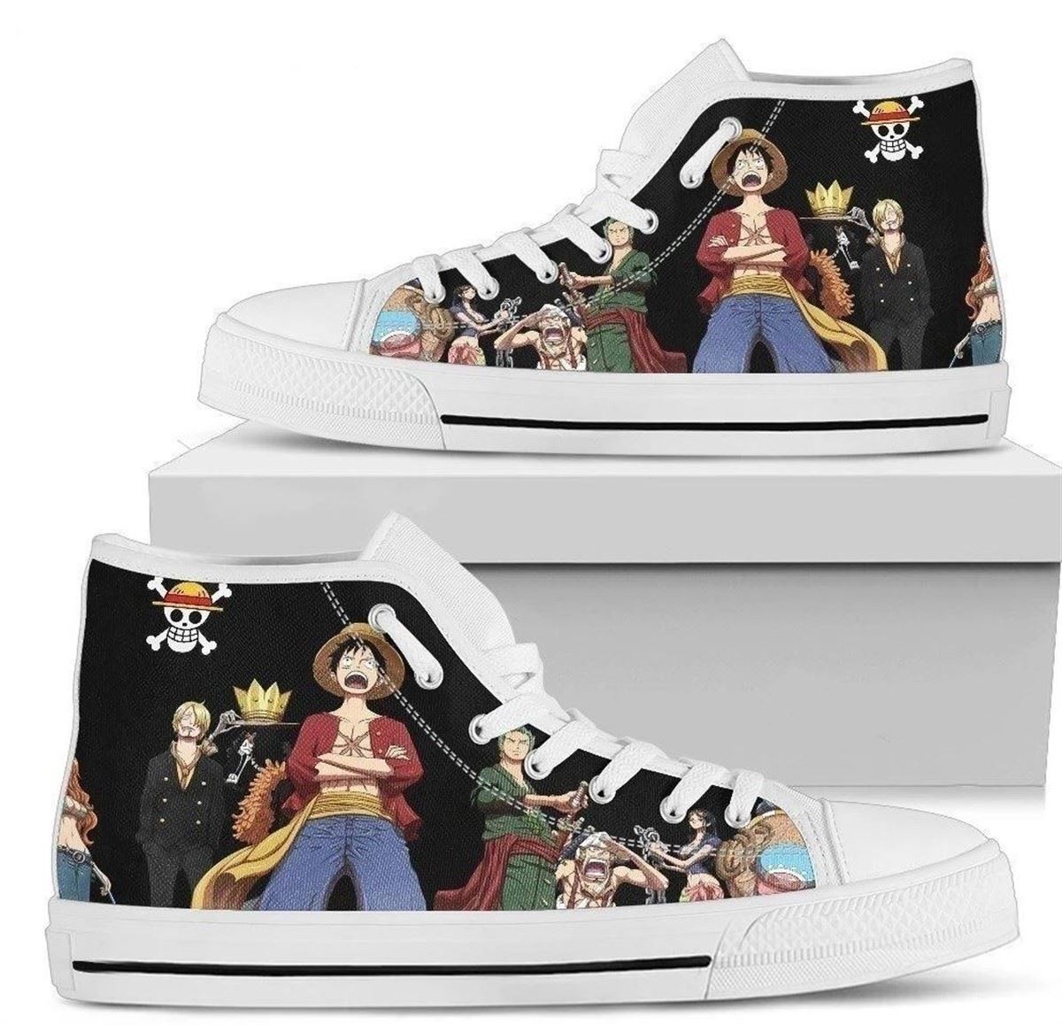 One Piece Anime High Top Sneakers Straw Hat Crew