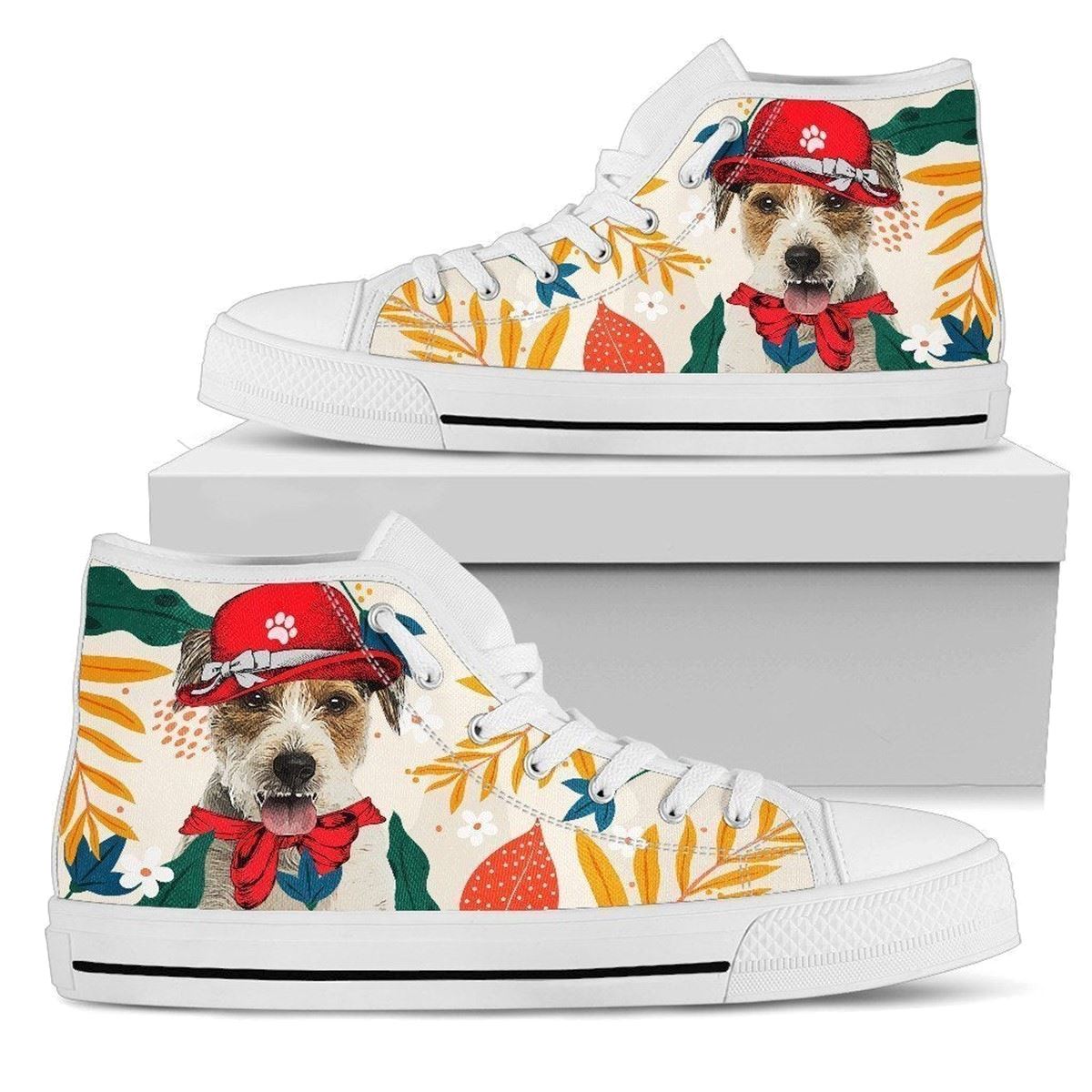 Parson Russell Dog Print Women’s High Top Sneakers