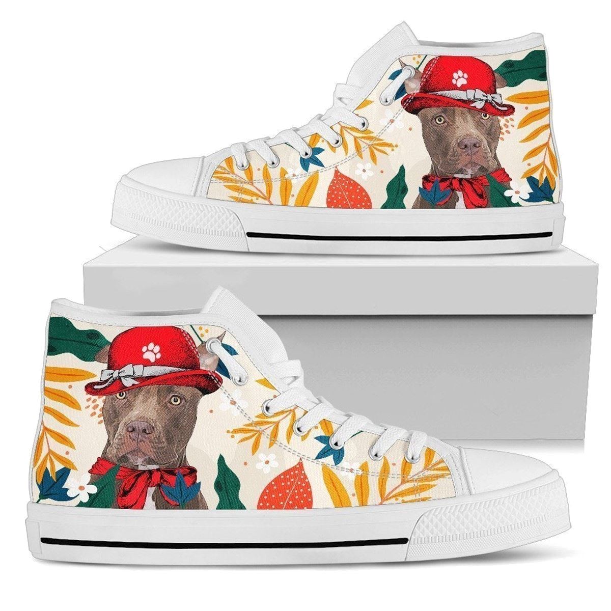 Pit Bull Dog Sneakers High Top Shoes For Women