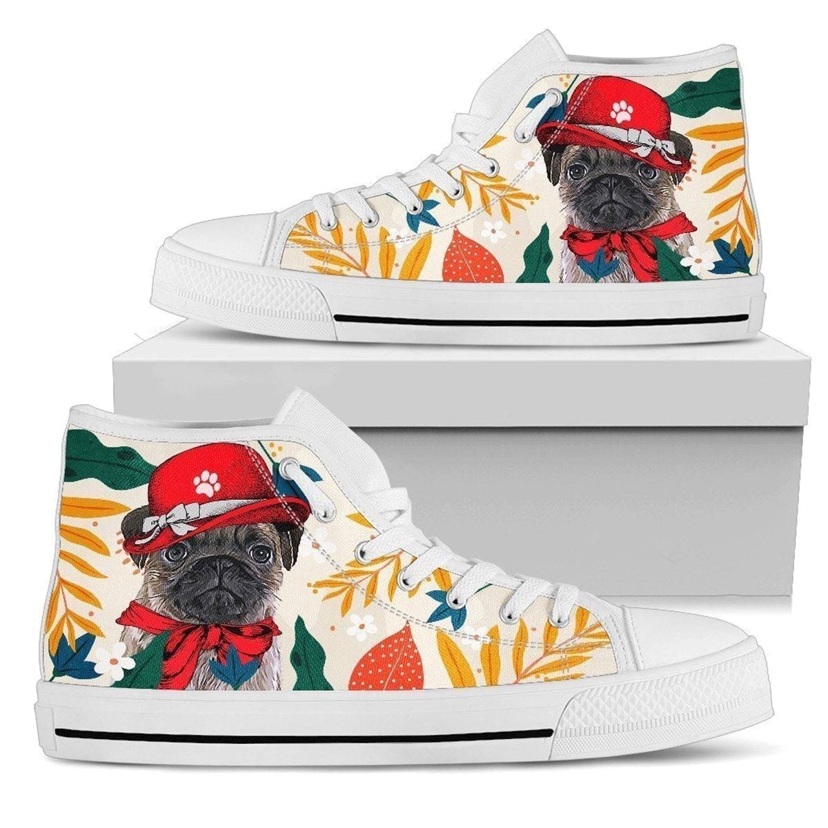 Pug Dog Women’s High Top Sneakers