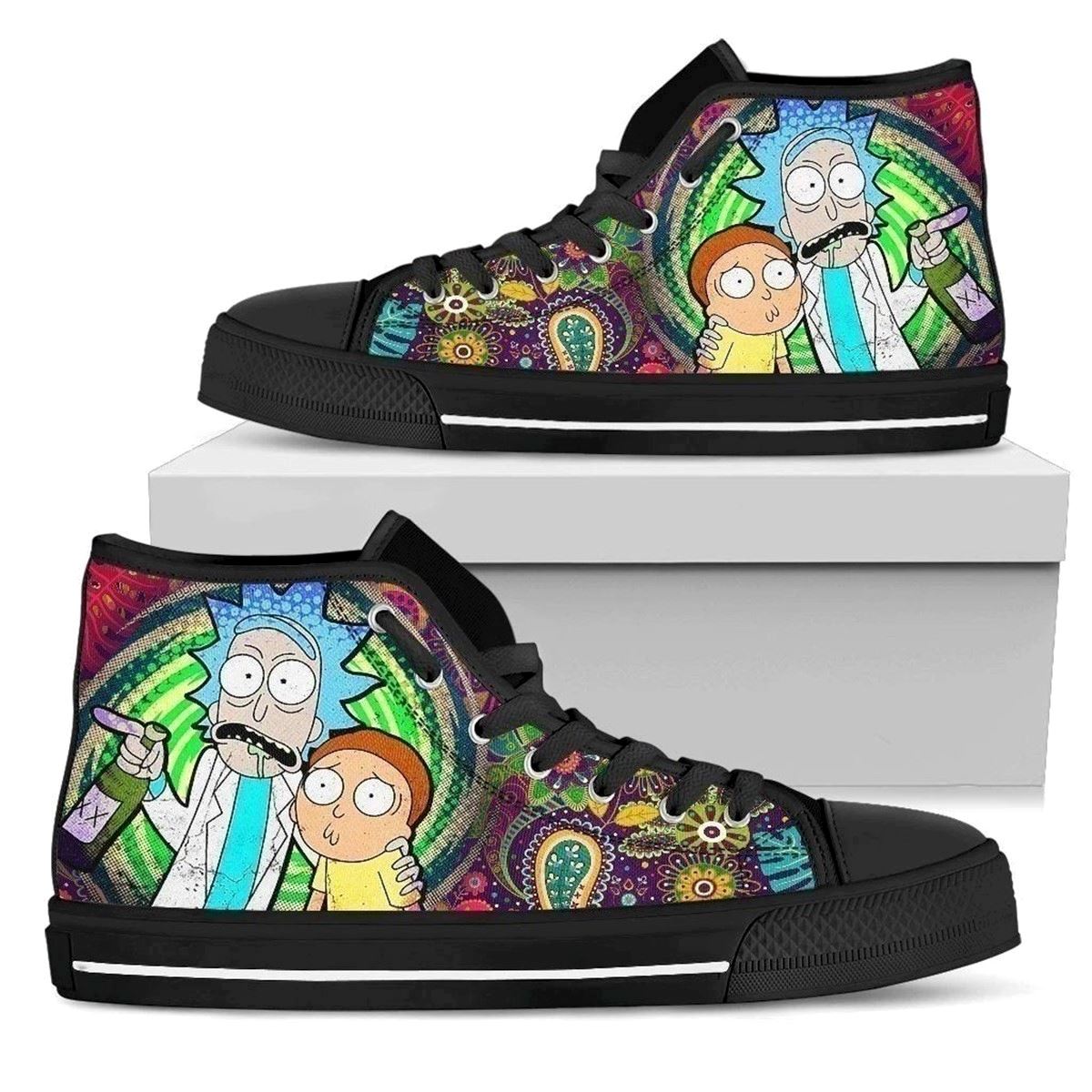 Rick And Morty Canvas High Top Custom Sneakers