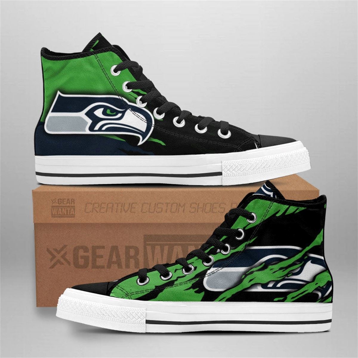 Seahawks Custom High Top Fan Shoes