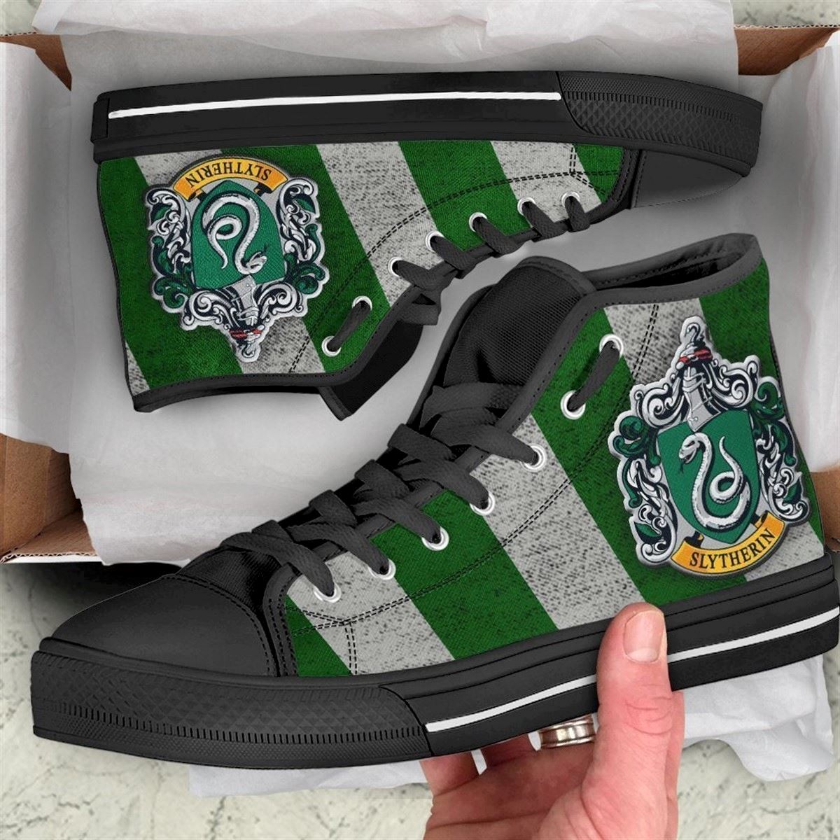 Slytherin High Top Harry Potter Custom Shoes