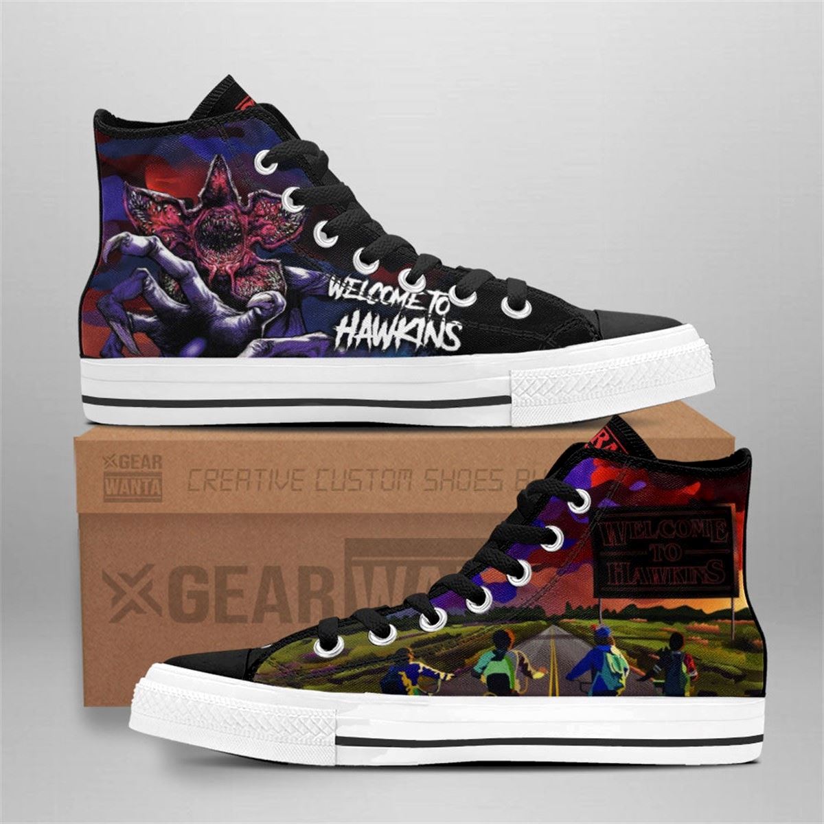 Stranger Things Hawkins High Top Custom Shoes