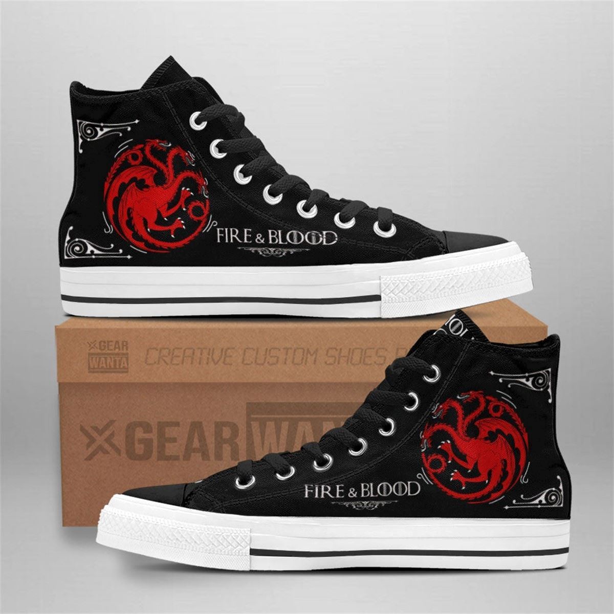 Targaryen High Top Shoes Game Of Thrones Custom Footwear