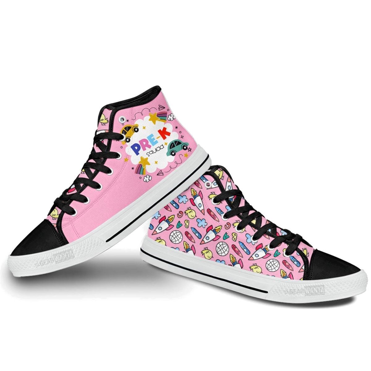 Teacher High Top Shoes Custom Pre-k Squad Kindergarten